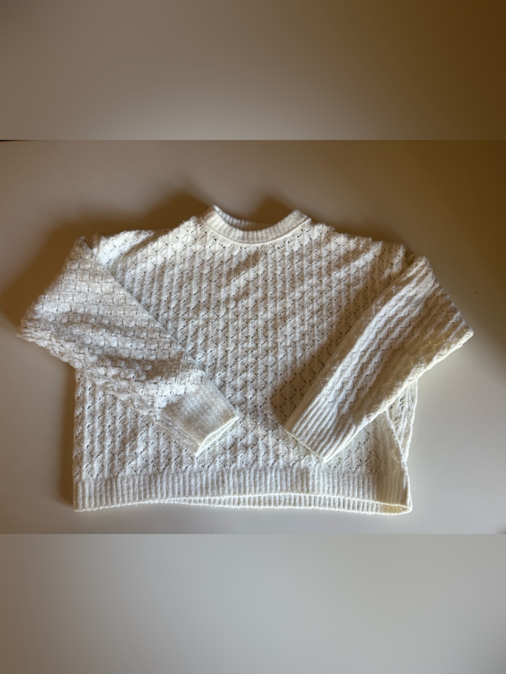 And Now This Classic Cream Cable Knit Women’s Sweater Size S